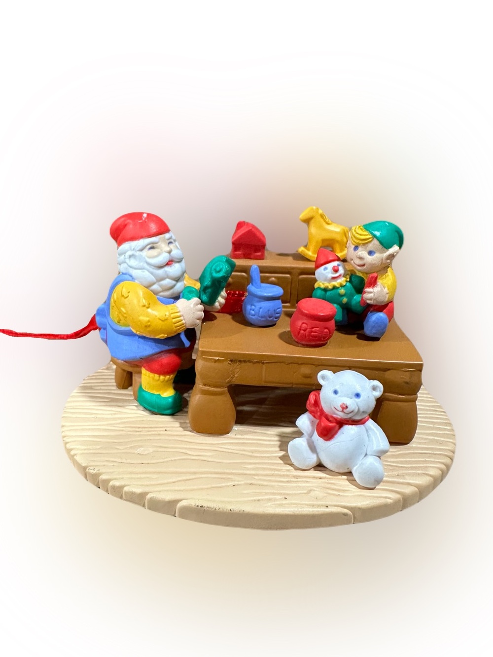 1992 Avon Gift Collection "Christmas with Santa in the Workshop" 3.5" Ornament